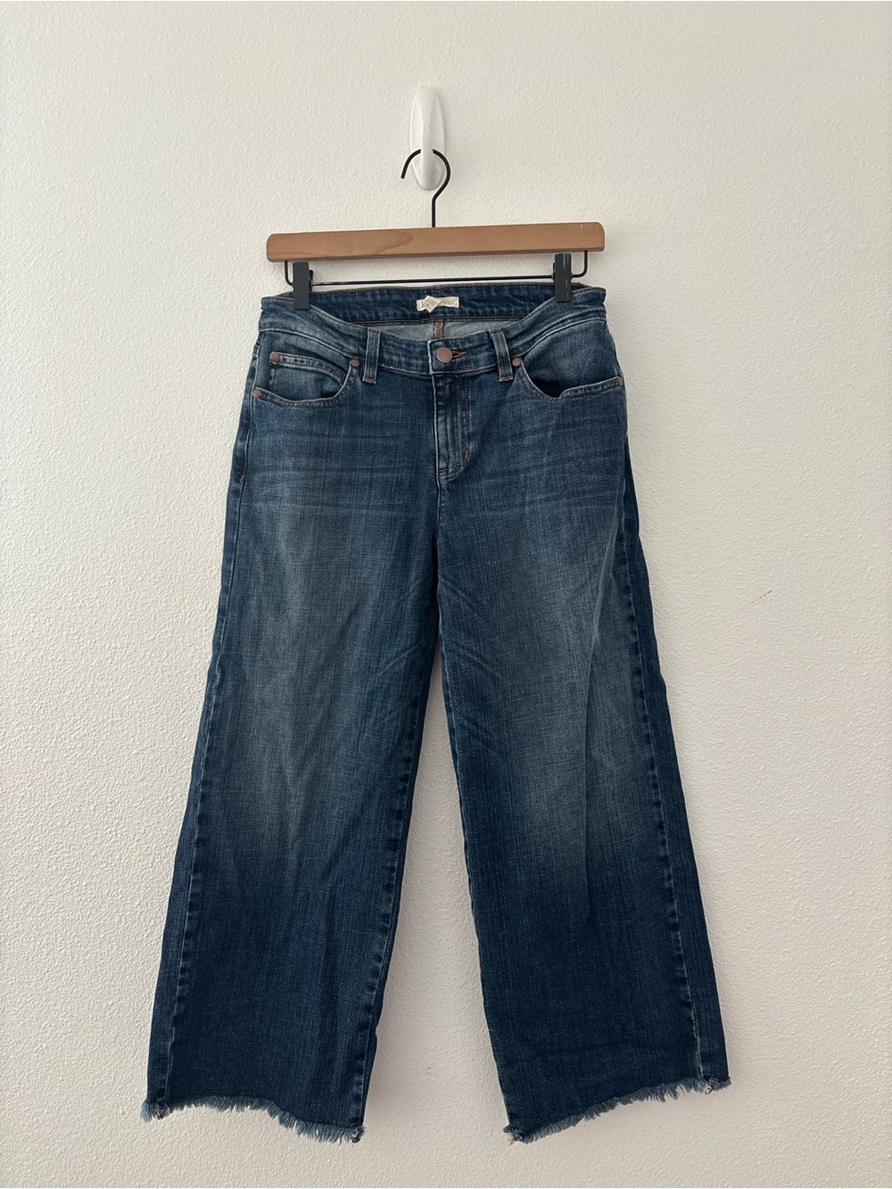 Eileen Fisher raw hem wide leg jeans